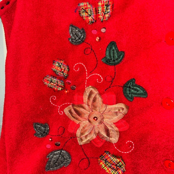 Carolyn Taylor Red Knit Vest - Picture 2 of 7